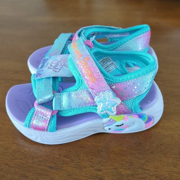 Sketchers kids Unicorn dreams light up sandals toddler girls size 8 NEW!! - Picture 6 of 9